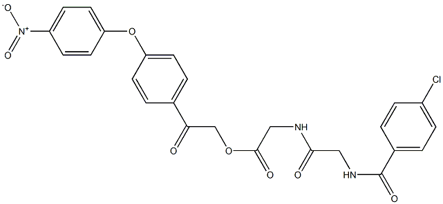 2-(4-{4-nitrophenoxy}phenyl)-2-oxoethyl ({[(4-chlorobenzoyl)amino]acetyl}amino)acetate Struktur