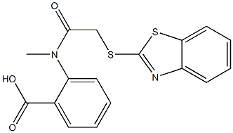 2-[[(1,3-benzothiazol-2-ylsulfanyl)acetyl](methyl)amino]benzoic acid Struktur