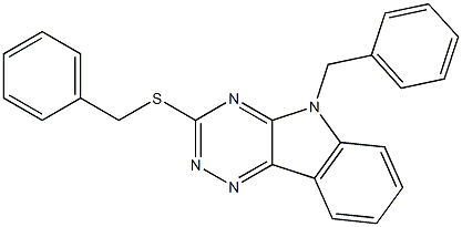 benzyl 5-benzyl-5H-[1,2,4]triazino[5,6-b]indol-3-yl sulfide Struktur