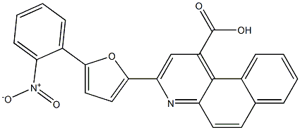 3-(5-{2-nitrophenyl}-2-furyl)benzo[f]quinoline-1-carboxylic acid Struktur