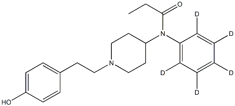 N-Phenyl-d5-N-[1-(2-(4-hydroxyphenyl)ethyl)-4-piperidinyl]propionamide Struktur