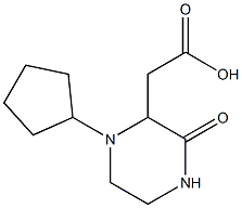 2-(1-cyclopentyl-3-oxo-2-piperazinyl)acetic acid Struktur