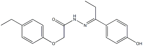 2-(4-ethylphenoxy)-N'-[(E)-1-(4-hydroxyphenyl)propylidene]acetohydrazide Struktur