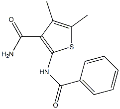 2-(benzoylamino)-4,5-dimethyl-3-thiophenecarboxamide Struktur