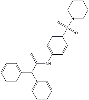 2,2-diphenyl-N-[4-(1-piperidinylsulfonyl)phenyl]acetamide Struktur