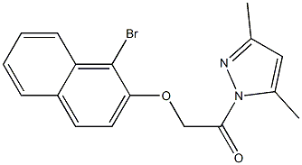 2-[(1-bromo-2-naphthyl)oxy]-1-(3,5-dimethyl-1H-pyrazol-1-yl)-1-ethanone Struktur