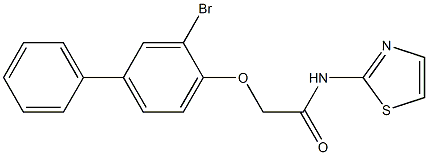 2-[(3-bromo[1,1'-biphenyl]-4-yl)oxy]-N-(1,3-thiazol-2-yl)acetamide Struktur