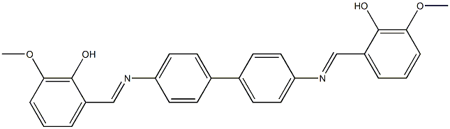 2-{[(4'-{[(E)-(2-hydroxy-3-methoxyphenyl)methylidene]amino}[1,1'-biphenyl]-4-yl)imino]methyl}-6-methoxyphenol Struktur