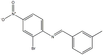 N-(2-bromo-4-nitrophenyl)-N-[(E)-(3-methylphenyl)methylidene]amine Struktur