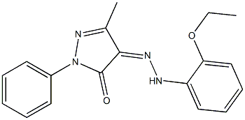 3-methyl-1-phenyl-1H-pyrazole-4,5-dione 4-[N-(2-ethoxyphenyl)hydrazone] Struktur