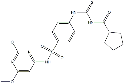 4-({[(cyclopentylcarbonyl)amino]carbothioyl}amino)-N-(2,6-dimethoxy-4-pyrimidinyl)benzenesulfonamide Struktur