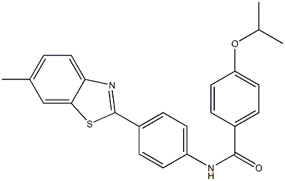 4-isopropoxy-N-[4-(6-methyl-1,3-benzothiazol-2-yl)phenyl]benzamide Struktur