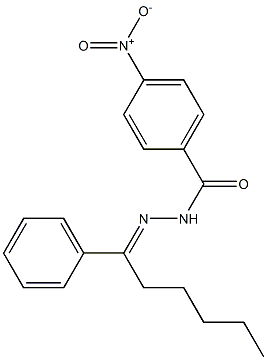 4-nitro-N'-[(E)-1-phenylhexylidene]benzohydrazide Struktur