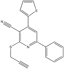 6-phenyl-2-(2-propynylsulfanyl)-4-(2-thienyl)nicotinonitrile Struktur