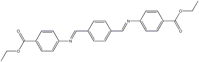 ethyl 4-({(E)-[4-({[4-(ethoxycarbonyl)phenyl]imino}methyl)phenyl]methylidene}amino)benzoate Struktur