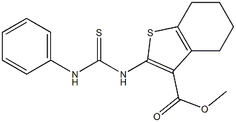 methyl 2-[(anilinocarbothioyl)amino]-4,5,6,7-tetrahydro-1-benzothiophene-3-carboxylate Struktur