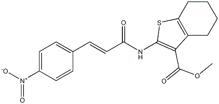 methyl 2-{[(E)-3-(4-nitrophenyl)-2-propenoyl]amino}-4,5,6,7-tetrahydro-1-benzothiophene-3-carboxylate Struktur