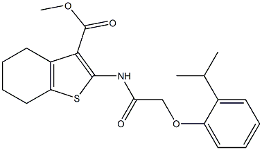 methyl 2-{[2-(2-isopropylphenoxy)acetyl]amino}-4,5,6,7-tetrahydro-1-benzothiophene-3-carboxylate Struktur