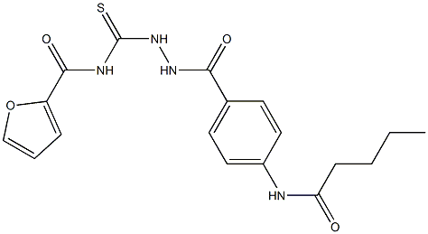 N-({2-[4-(pentanoylamino)benzoyl]hydrazino}carbothioyl)-2-furamide Struktur