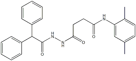 N-(2,5-dimethylphenyl)-4-[2-(2,2-diphenylacetyl)hydrazino]-4-oxobutanamide Struktur