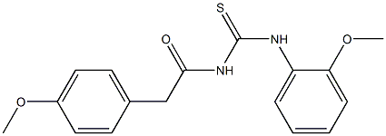 N-(2-methoxyphenyl)-N'-[2-(4-methoxyphenyl)acetyl]thiourea Struktur