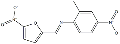 2-methyl-4-nitro-N-[(E)-(5-nitro-2-furyl)methylidene]aniline Struktur