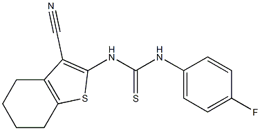 N-(3-cyano-4,5,6,7-tetrahydro-1-benzothiophen-2-yl)-N'-(4-fluorophenyl)thiourea Struktur