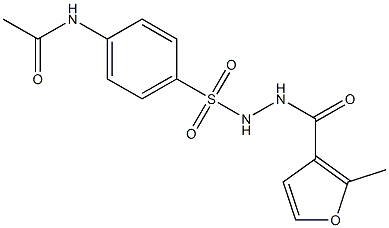 N-(4-{[2-(2-methyl-3-furoyl)hydrazino]sulfonyl}phenyl)acetamide Struktur