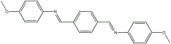 4-methoxy-N-[(E)-(4-{[(4-methoxyphenyl)imino]methyl}phenyl)methylidene]aniline Struktur