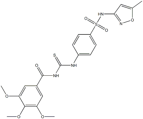 N-(5-methyl-3-isoxazolyl)-4-({[(3,4,5-trimethoxybenzoyl)amino]carbothioyl}amino)benzenesulfonamide Struktur