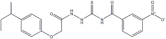 N-[(2-{2-[4-(sec-butyl)phenoxy]acetyl}hydrazino)carbothioyl]-3-nitrobenzamide Struktur