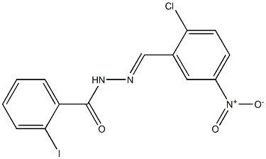 N'-[(E)-(2-chloro-5-nitrophenyl)methylidene]-2-iodobenzohydrazide Struktur