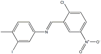 N-[(E)-(2-chloro-5-nitrophenyl)methylidene]-N-(3-iodo-4-methylphenyl)amine Struktur