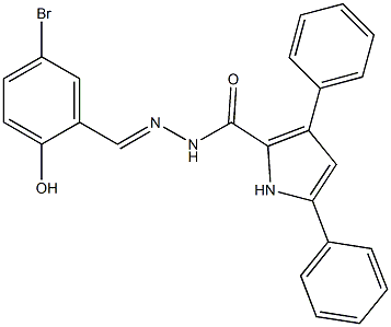 N'-[(E)-(5-bromo-2-hydroxyphenyl)methylidene]-3,5-diphenyl-1H-pyrrole-2-carbohydrazide Struktur