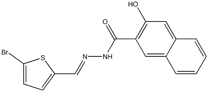 N'-[(E)-(5-bromo-2-thienyl)methylidene]-3-hydroxy-2-naphthohydrazide Struktur