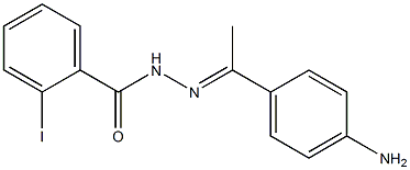 N'-[(E)-1-(4-aminophenyl)ethylidene]-2-iodobenzohydrazide Struktur