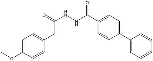 N'-[2-(4-methoxyphenyl)acetyl][1,1'-biphenyl]-4-carbohydrazide Struktur