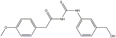 N-[3-(hydroxymethyl)phenyl]-N'-[2-(4-methoxyphenyl)acetyl]thiourea Struktur