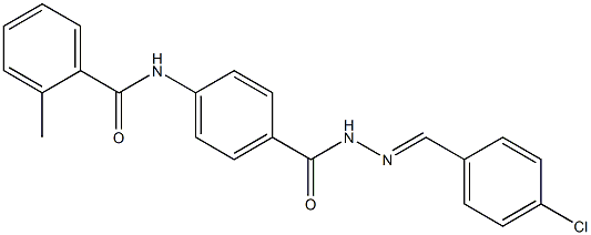 N-[4-({2-[(E)-(4-chlorophenyl)methylidene]hydrazino}carbonyl)phenyl]-2-methylbenzamide Struktur