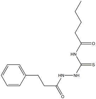 N-{[2-(3-phenylpropanoyl)hydrazino]carbothioyl}pentanamide Struktur