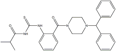 N-{2-[(4-benzhydryl-1-piperazinyl)carbonyl]phenyl}-N'-isobutyrylthiourea Struktur