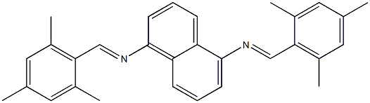 N-[(E)-mesitylmethylidene]-N-(5-{[(E)-mesitylmethylidene]amino}-1-naphthyl)amine Struktur