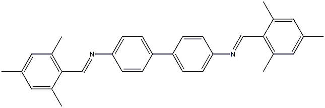 N-[(E)-mesitylmethylidene]-N-(4'-{[(E)-mesitylmethylidene]amino}[1,1'-biphenyl]-4-yl)amine Struktur