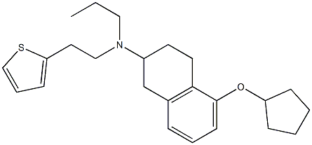 2-[Propyl[2-(thiophen-2-yl)ethyl]amino]-5-(cyclopentyloxy)tetralin Struktur