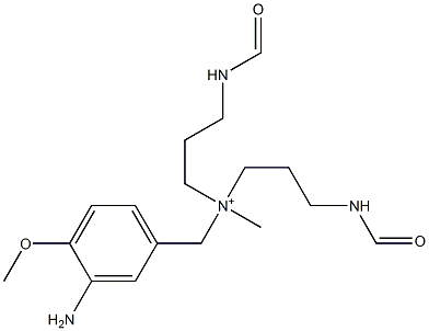 3-Amino-N,N-bis[3-(formylamino)propyl]-4-methoxy-N-methylbenzenemethanaminium Struktur