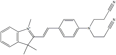 2-[4-[Bis(2-cyanoethyl)amino]styryl]-1,3,3-trimethyl-3H-indol-1-ium Struktur