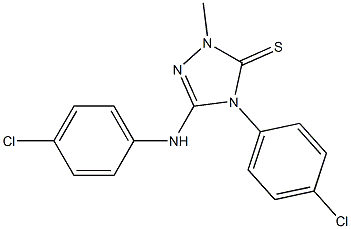 2-Methyl-4-(4-chlorophenyl)-5-((4-chlorophenyl)amino)-4H-1,2,4-triazole-3(2H)-thione Struktur