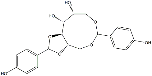 1-O,6-O:2-O,3-O-Bis(4-hydroxybenzylidene)-D-glucitol Struktur