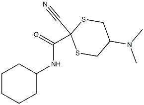 2-Cyano-5-(dimethylamino)-N-cyclohexyl-1,3-dithiane-2-carboxamide Struktur