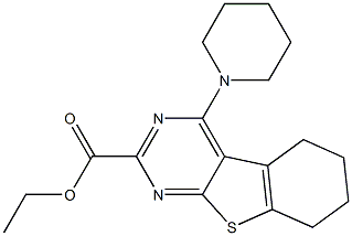 5,6,7,8-Tetrahydro-4-piperidino[1]benzothieno[2,3-d]pyrimidine-2-carboxylic acid ethyl ester Struktur